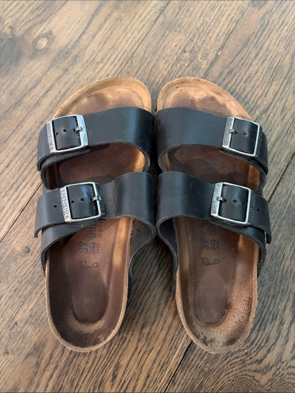 Black Birkenstock Double-Buckle Women’s Slide Sandals